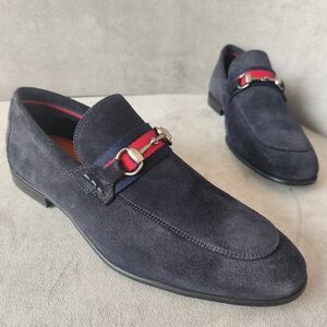 Section X dress loafers 10.5 navy blue suede Saint venetian bit buckle new $130